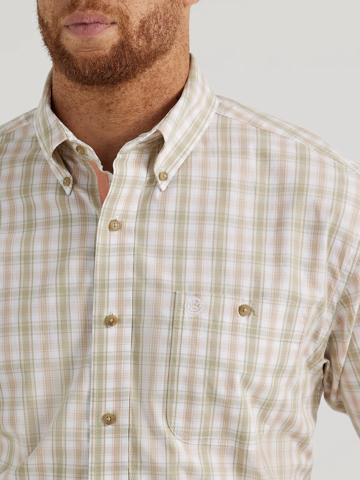 George Strait Short Sleeve Button Down Shirt -Grassy Plaid