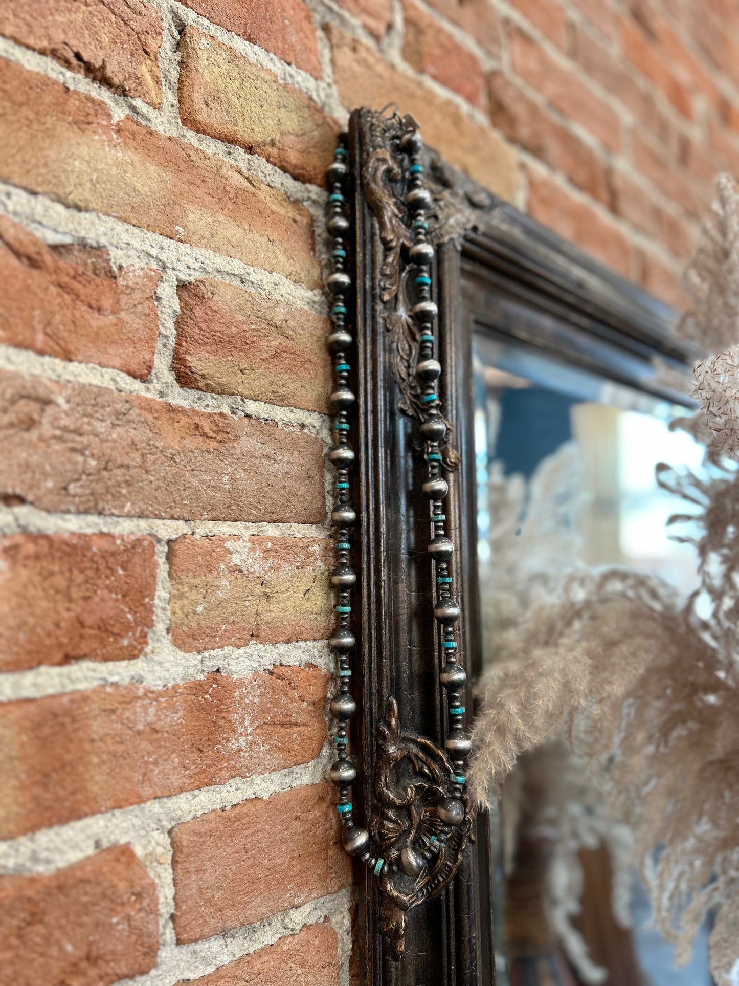 Turquoise slab + navajo pearl necklaces