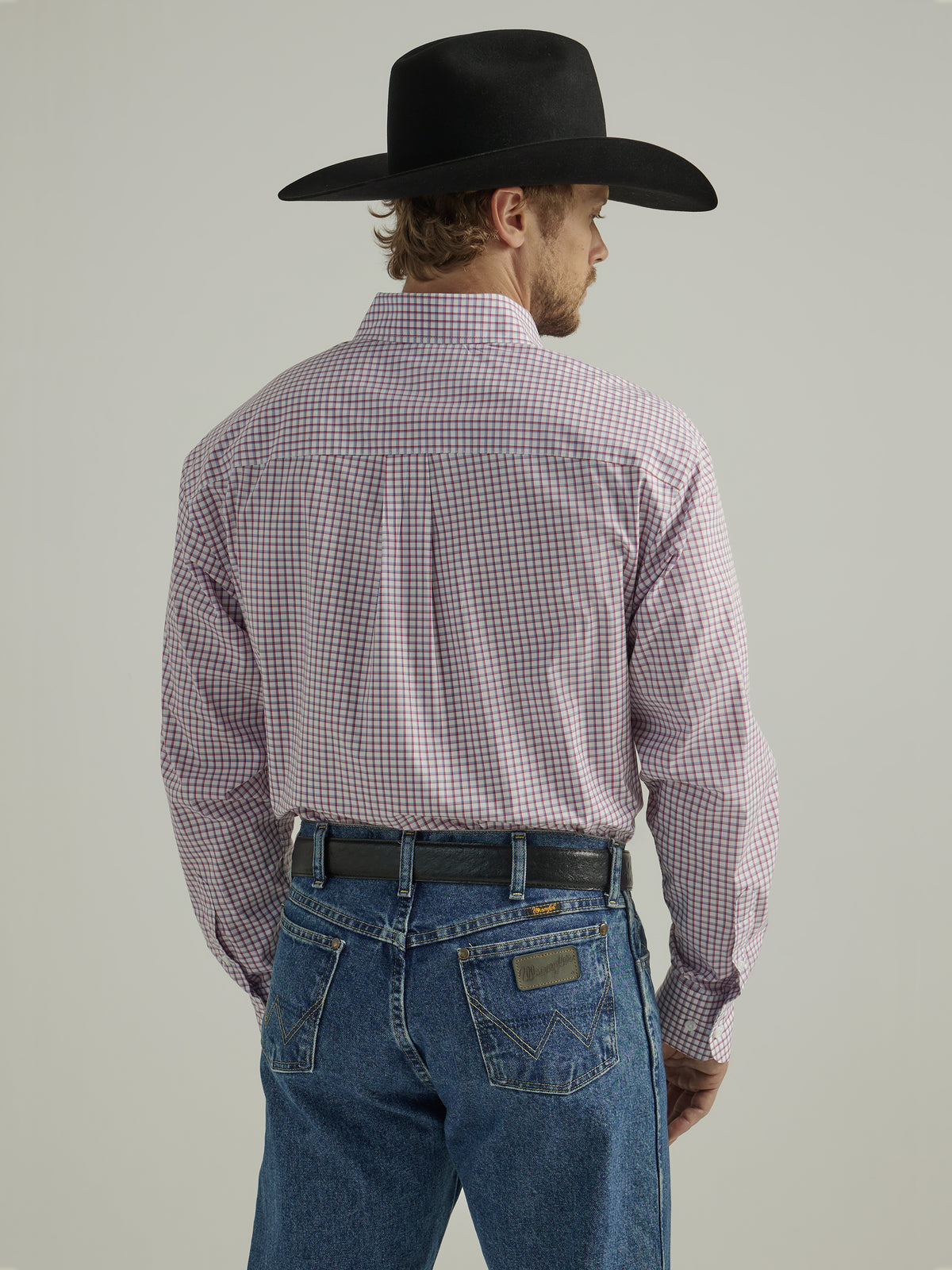 George Strait® Long Sleeve Button Down Two Pocket Plaid Shirt