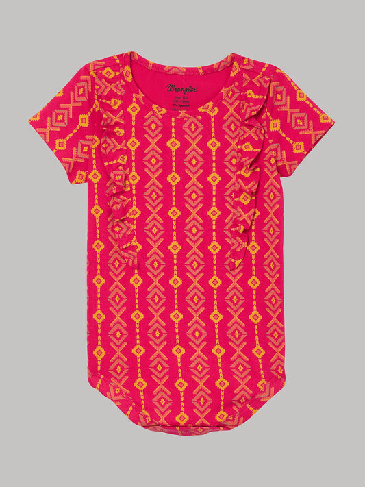 Baby Girl's Colorful Ruffle Bodysuit in Red