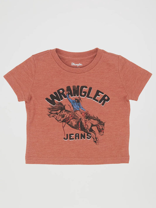 Little Boy's Short Sleeve Graphic T-Shirt in Redwood Heather