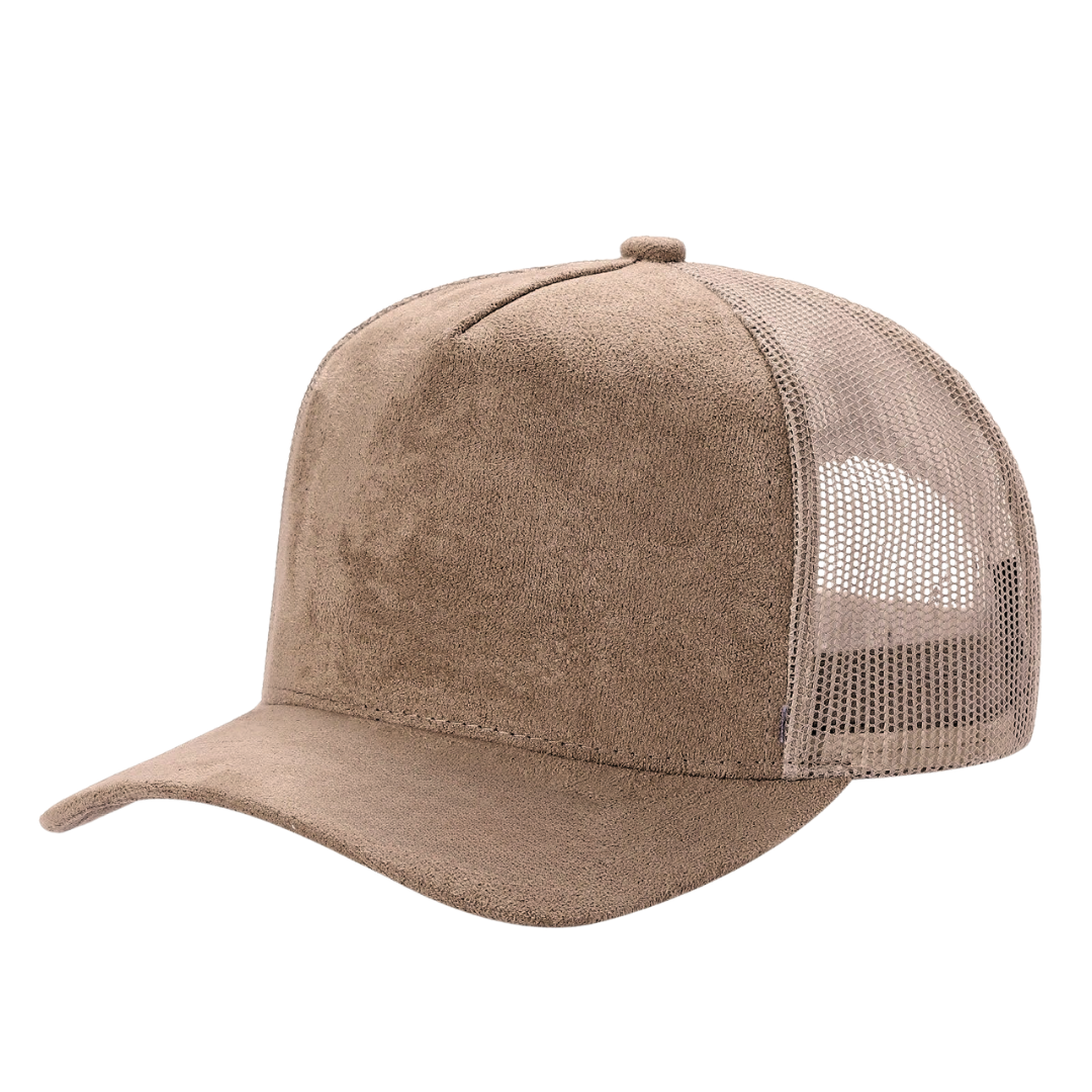 SUM-PK6>5PANEL SUEDE FRONT AND MESH BACK CAPS 6pcs/pack