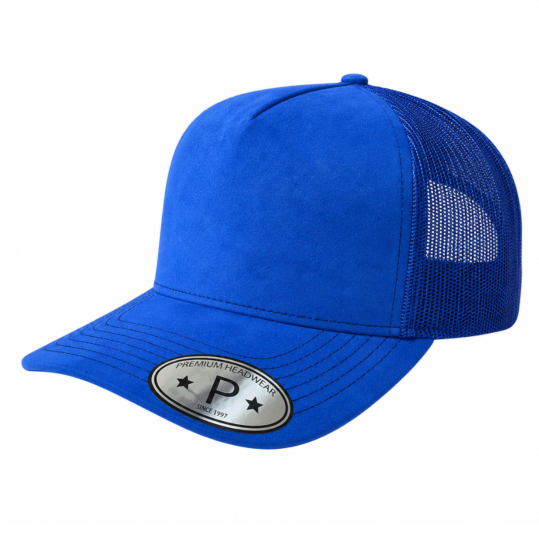 SUM-PK6>5PANEL SUEDE FRONT AND MESH BACK CAPS 6pcs/pack