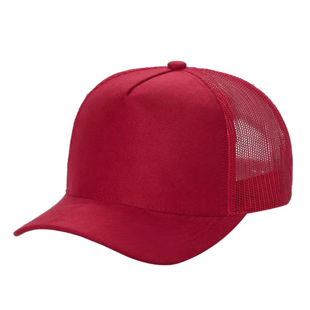 SUM-PK6>5PANEL SUEDE FRONT AND MESH BACK CAPS 6pcs/pack