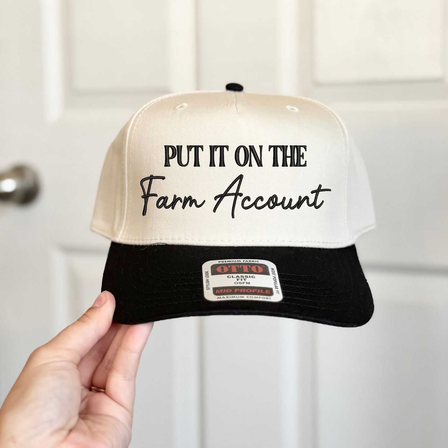 Put it on the Farm Account Embroidered Hat: Natural/Black