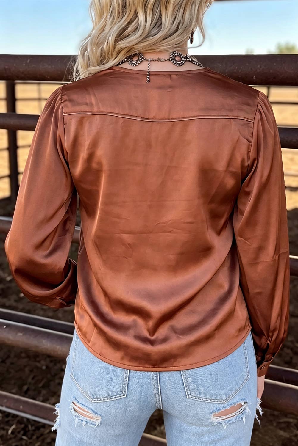 Western Pearl Snap Button Up Collar Long Sleeve Solid Shirt