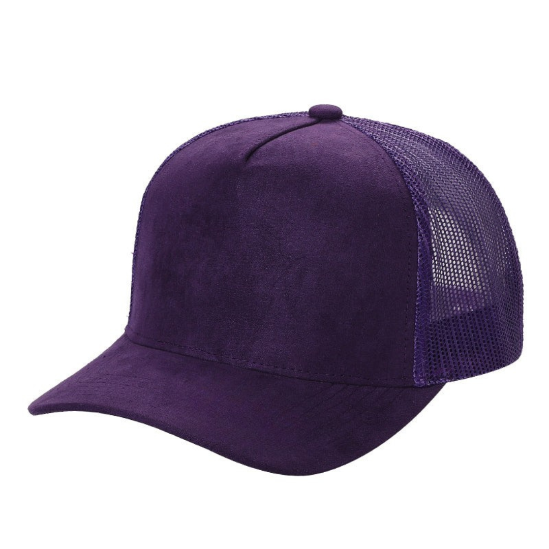SUM-PK6>5PANEL SUEDE FRONT AND MESH BACK CAPS 6pcs/pack