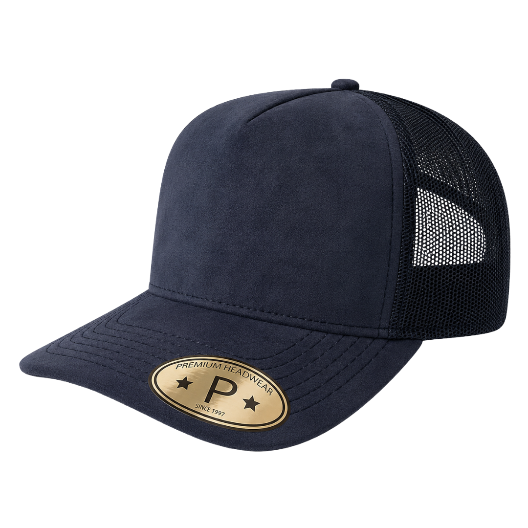 SUM-PK6>5PANEL SUEDE FRONT AND MESH BACK CAPS 6pcs/pack