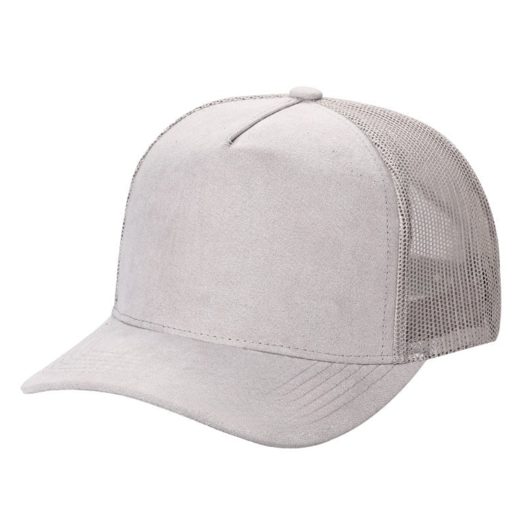 SUM-PK6>5PANEL SUEDE FRONT AND MESH BACK CAPS 6pcs/pack