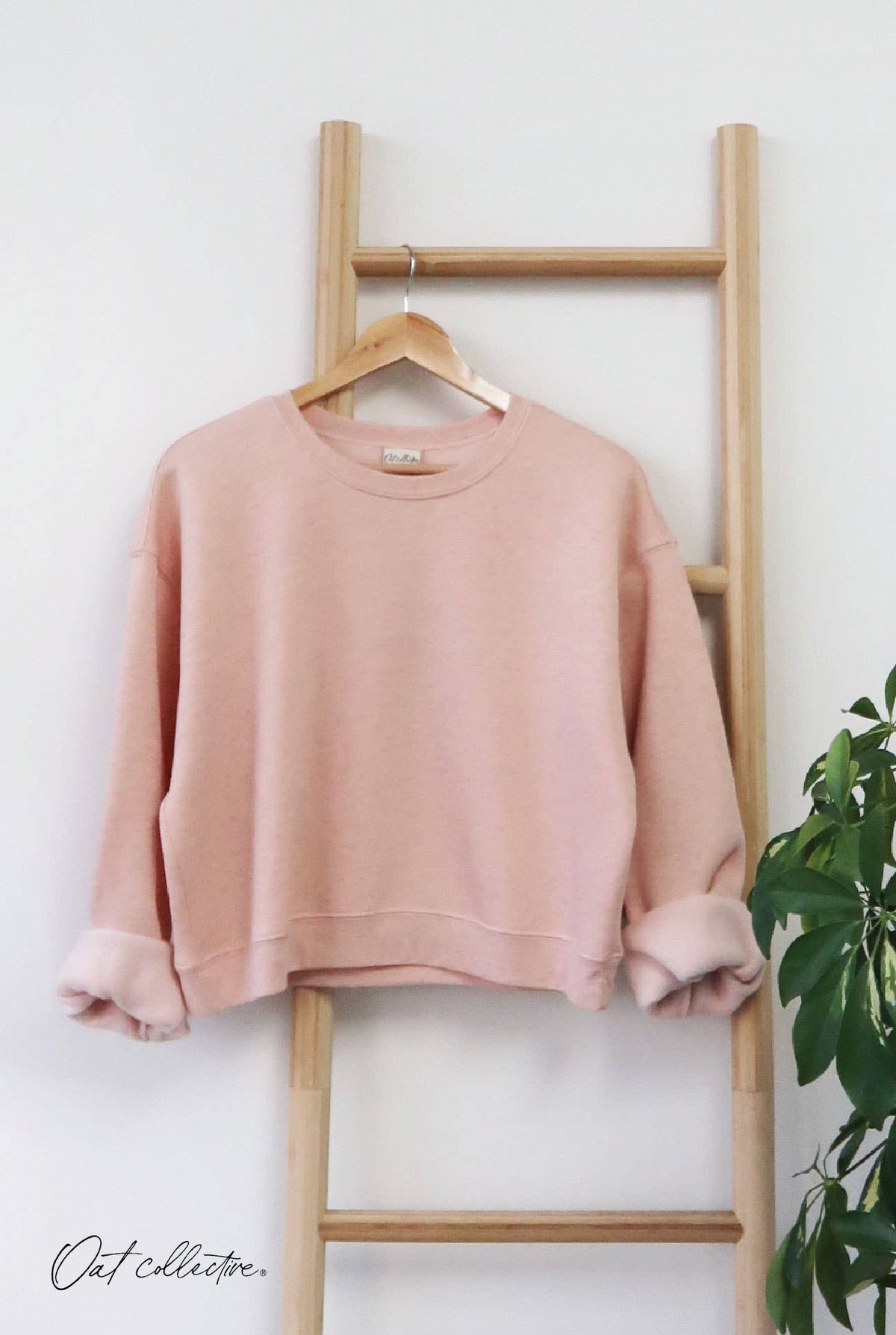 PREMIUM SOLID BASIC Cropped Graphic Sweatshirt
