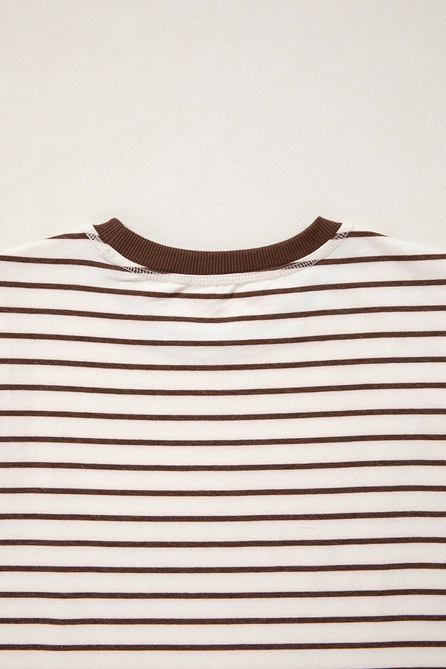 Stripe Ribbed Round Neck Trim Loose Tank Top