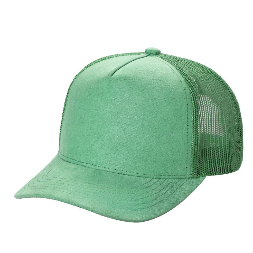 SUM-PK6>5PANEL SUEDE FRONT AND MESH BACK CAPS 6pcs/pack