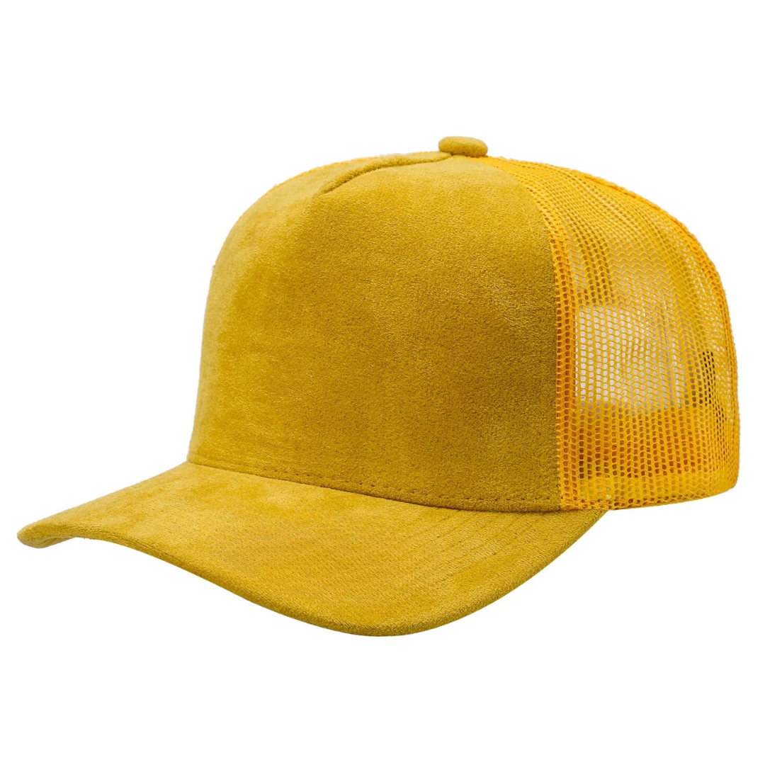 SUM-PK6>5PANEL SUEDE FRONT AND MESH BACK CAPS 6pcs/pack