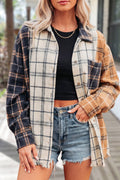 Plaid Button-Up Long Sleeve Shift Silhouette Shacket