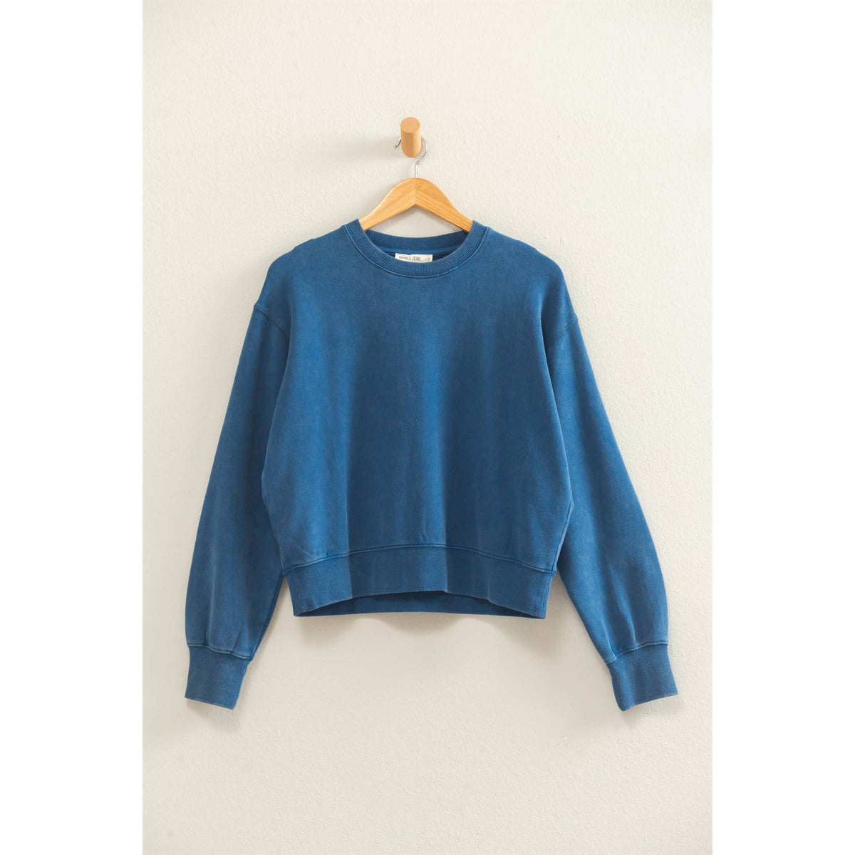 Acid Wash Crew Neck Sweatshirt