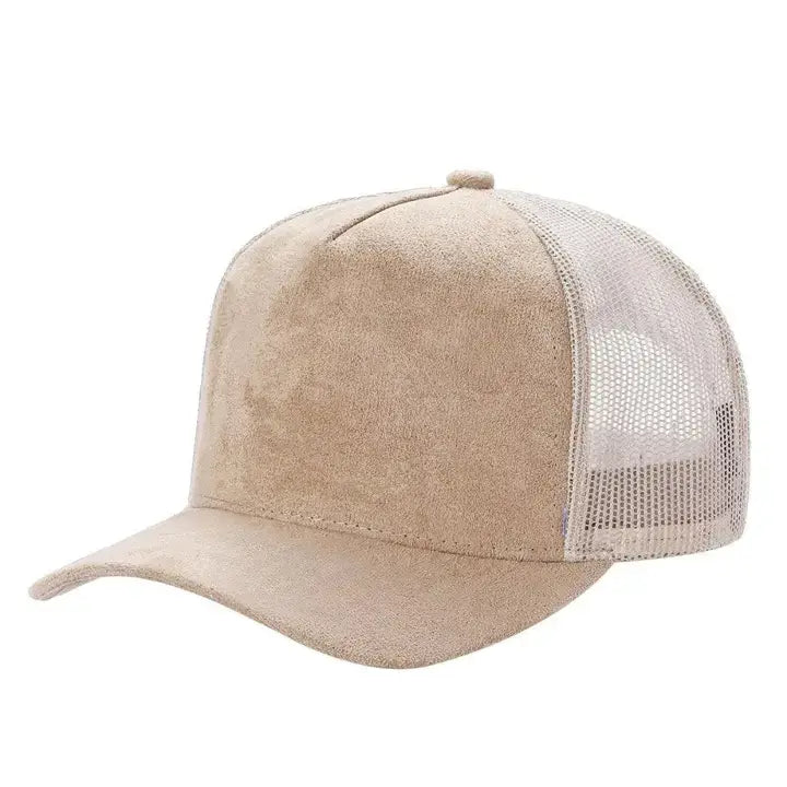 SUM-PK6>5PANEL SUEDE FRONT AND MESH BACK CAPS 6pcs/pack