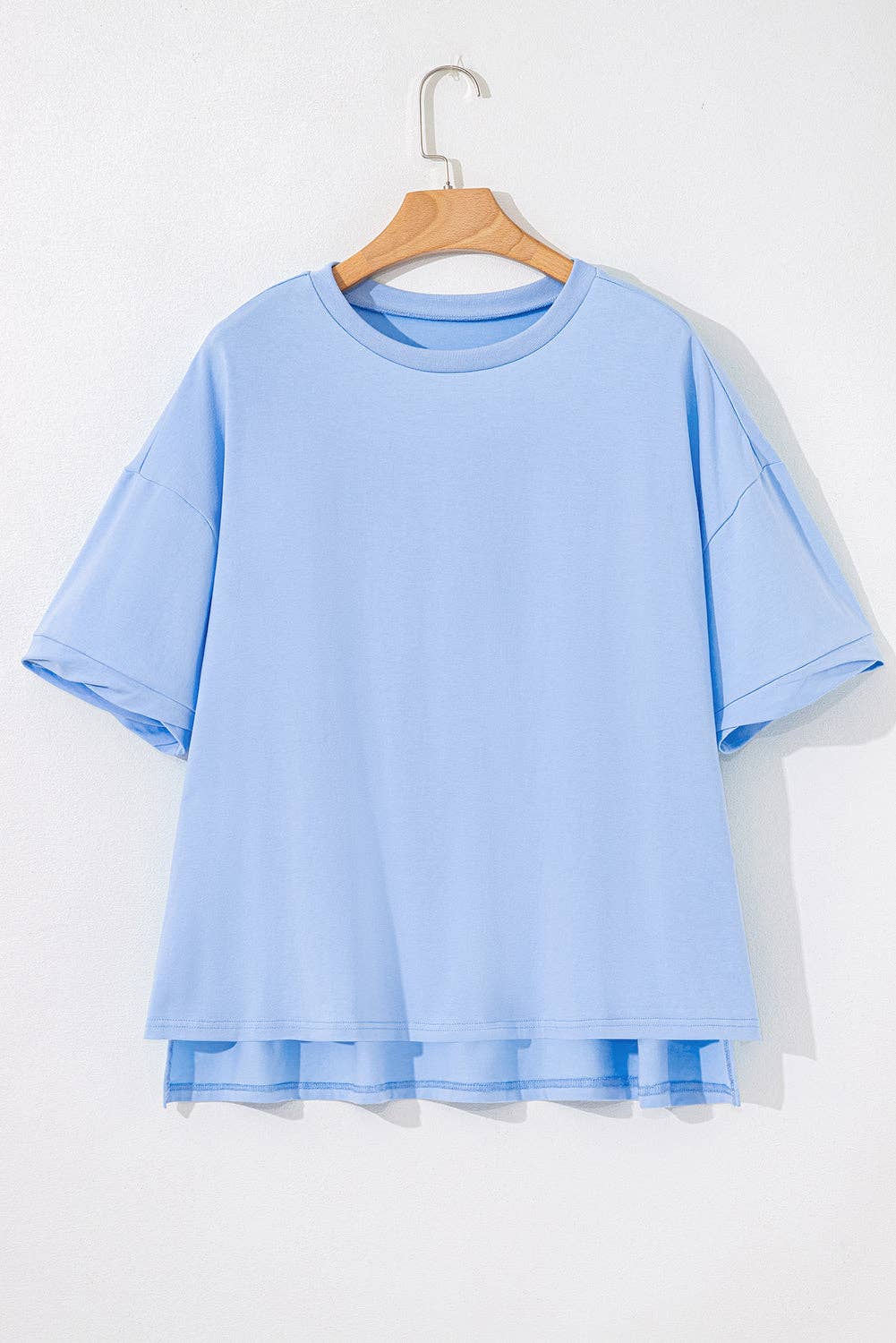 Loose Half Sleeve Hi Low Hem T Shirt