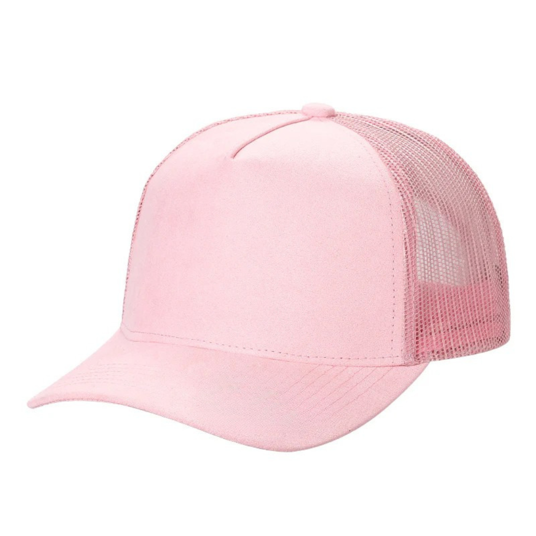 SUM-PK6>5PANEL SUEDE FRONT AND MESH BACK CAPS 6pcs/pack