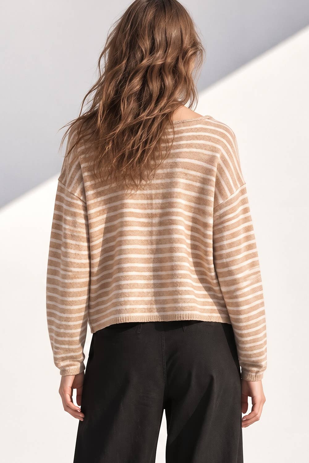 Button Down Stripe Sweater