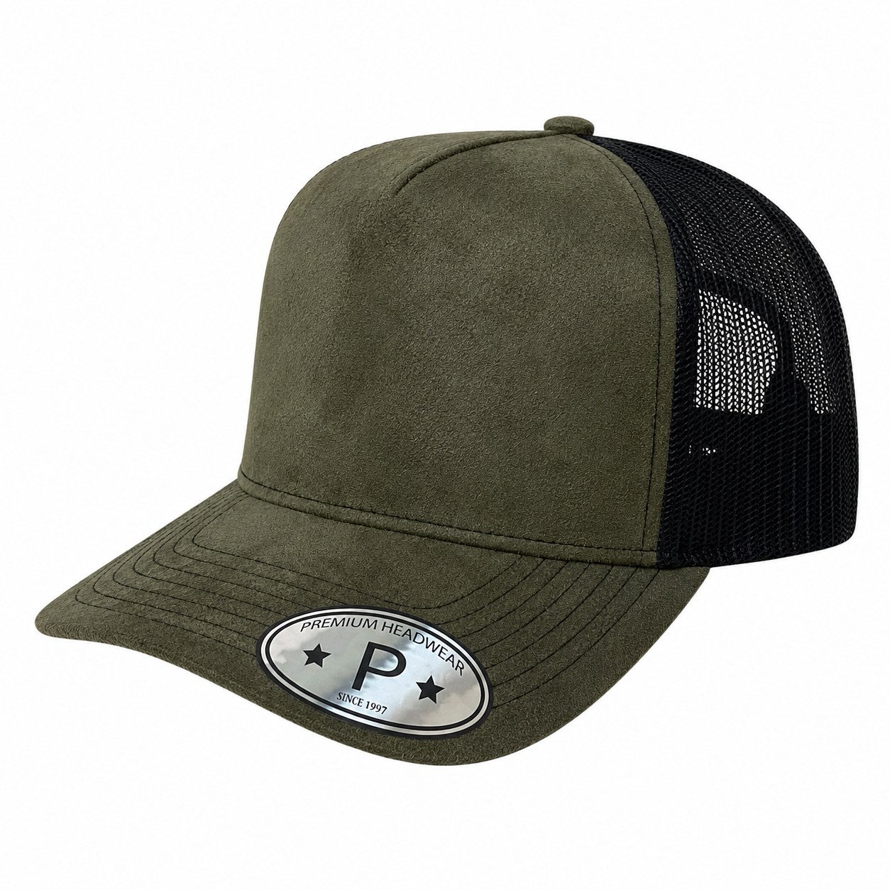 SUM-PK6>5PANEL SUEDE FRONT AND MESH BACK CAPS 6pcs/pack