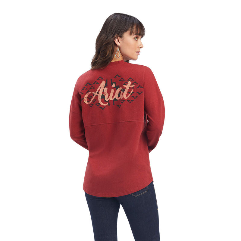 REAL Oversized Graphic Shirt-ROUGE RED HEATHER