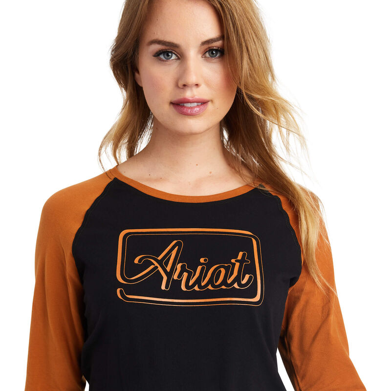 REAL Baseball Shirt-BLACK/ROASTED PECAN