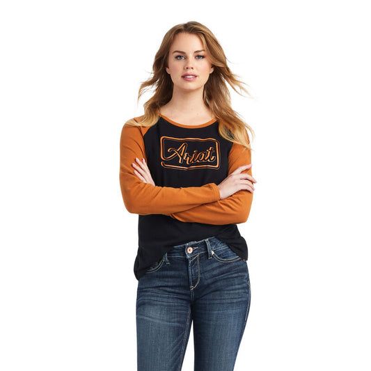 REAL Baseball Shirt-BLACK/ROASTED PECAN