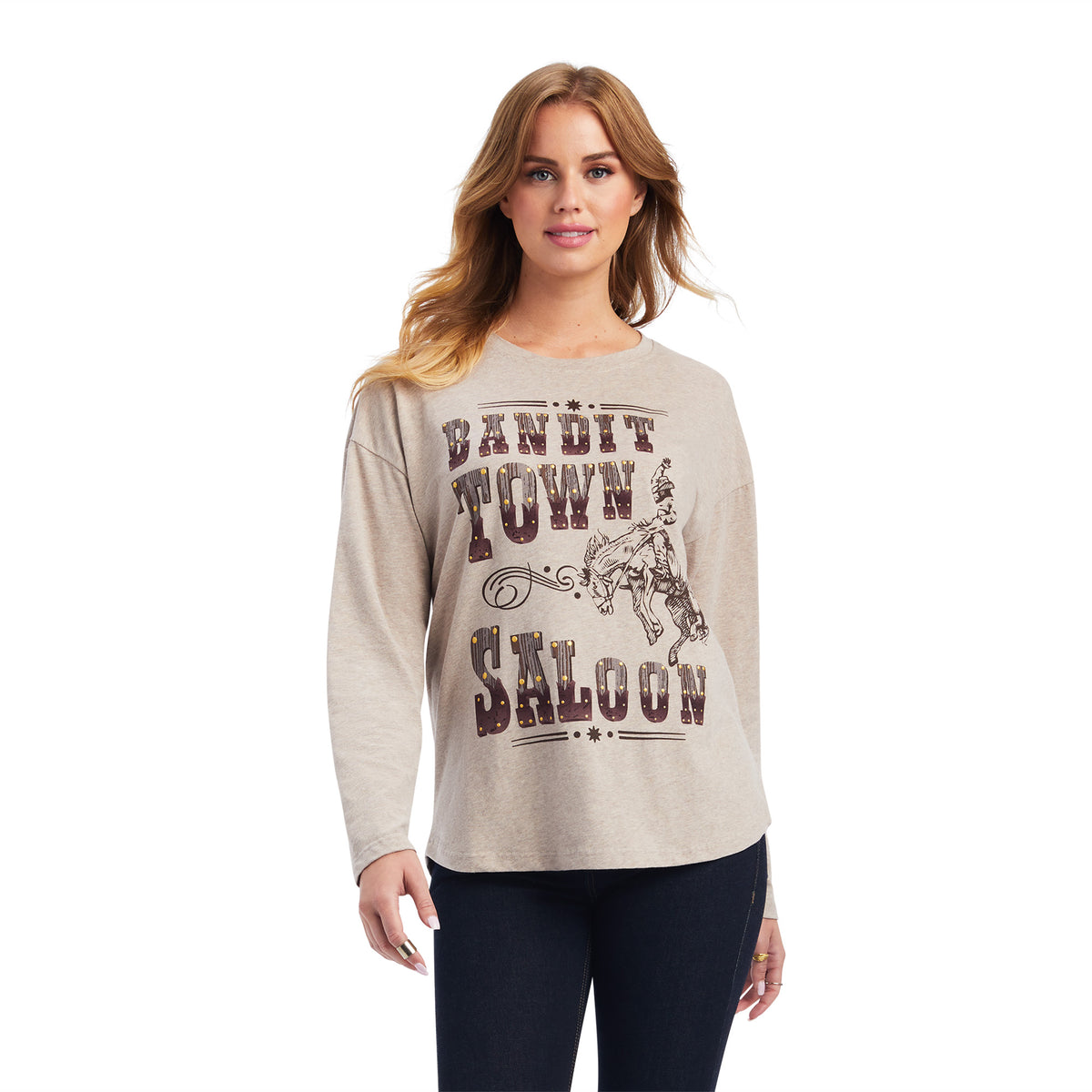 Saloon LS Top- Brown Oatmeal