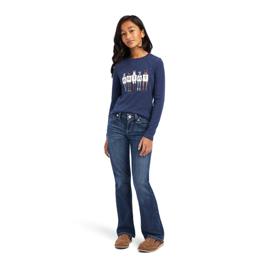 Fan Club LS Tee- Navy Heather
