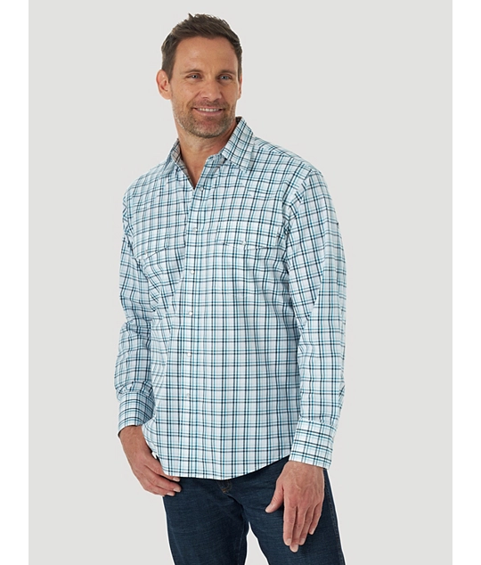 Wrangler Wrinkle Resist Long Sleeve - Teal